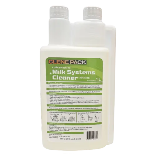 CLENE PACK Coffee Machine Milk System Cleaner – 33oz (1000ml) Pack of 12, Removes Milk Residue & Buildup, Food-Safe & Fast-Acting