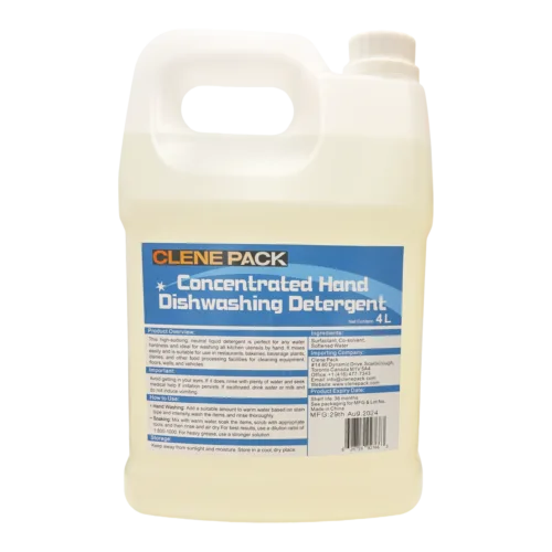 CLENE PACK Dish Soap Refill – 4 x 1 Gallon (16L), Grease-Fighting, Gentle on Hands, Commercial-Grade- Unscented