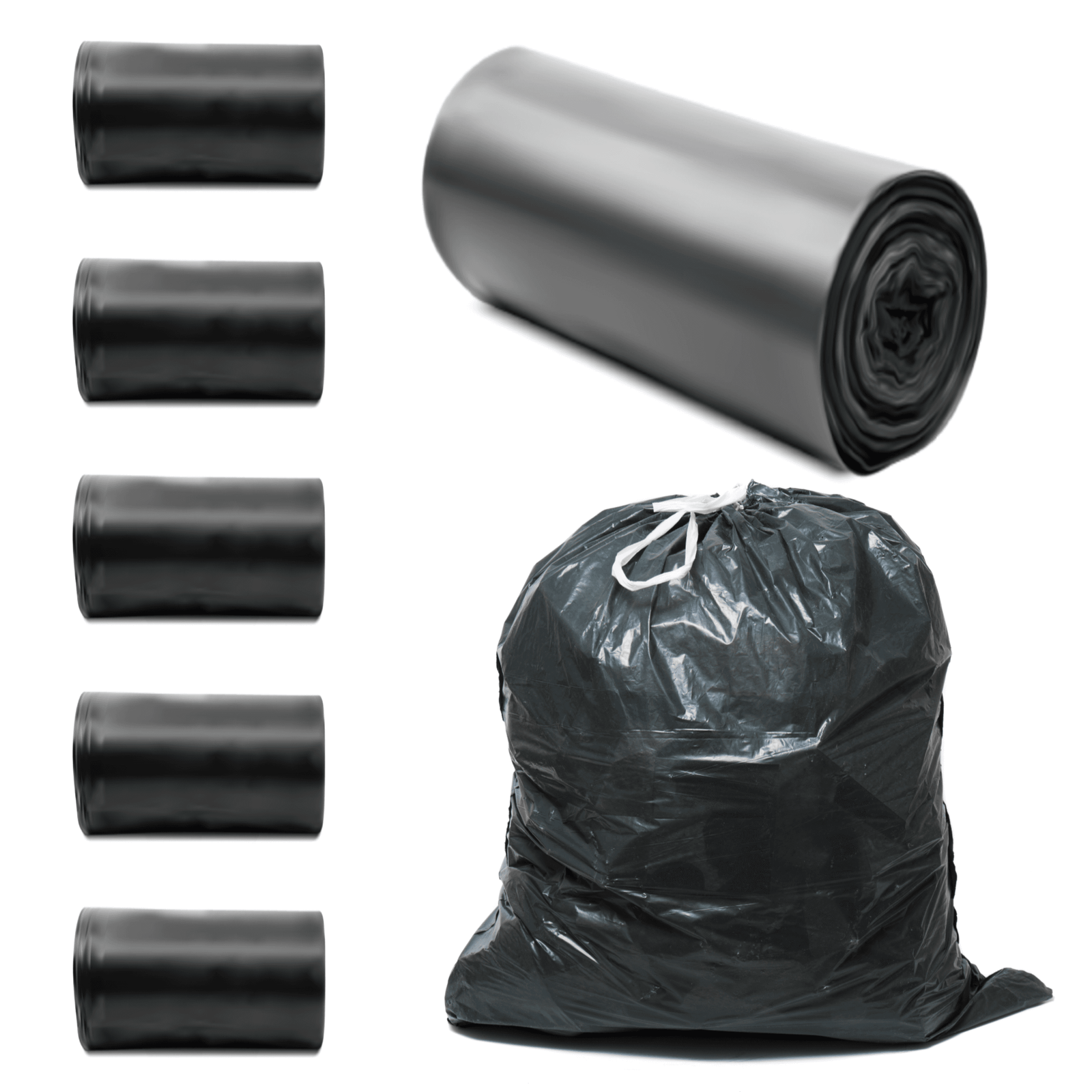 CLENE PACK 80% Recycled Plastic Trash Bags – 26 & 40 Gallon, Heavy-Duty, Leak-Resistant, Eco-Friendly, Bulk Pack