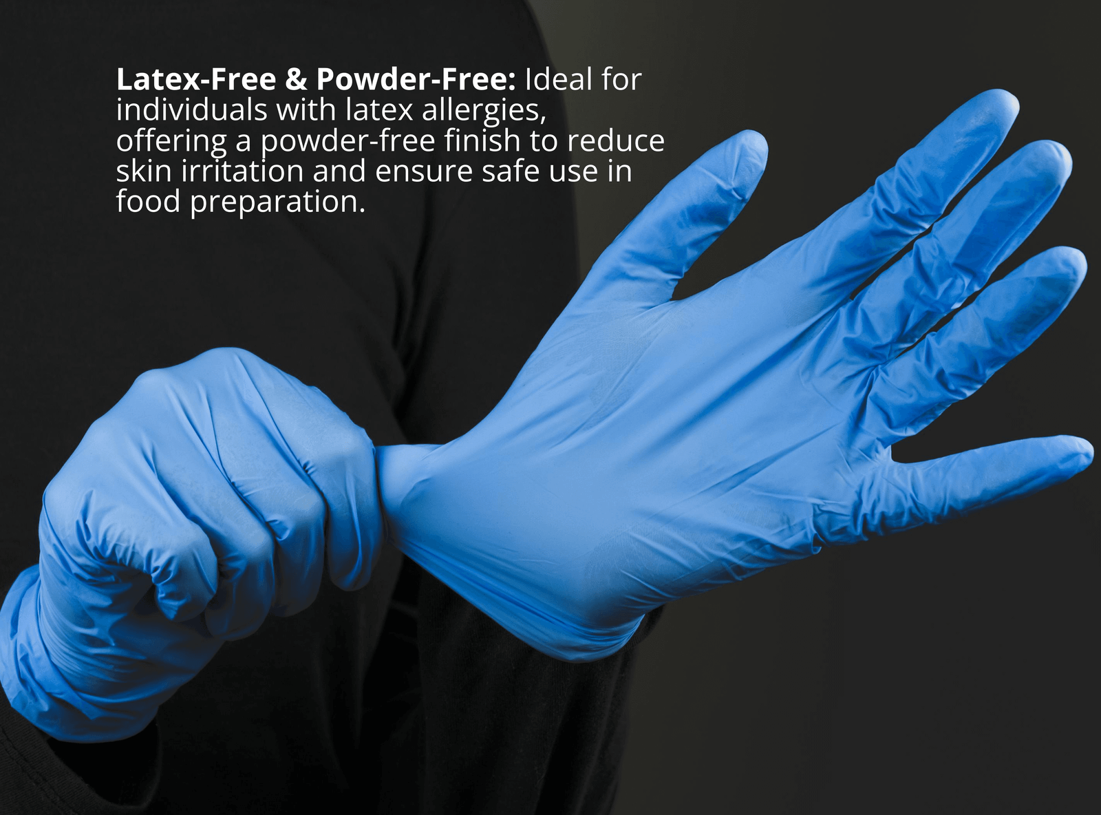 CLENE PACK Nitrile Gloves – 9'' Sky Blue, Small to XL, Disposable, Powder-Free, Latex-Free, Heavy-Duty, 1000 Pack - Image 3