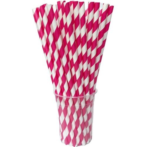 CLENE PACK Striped Paper Straws – 8”, Biodegradable, Eco-Friendly, Food-Safe Drinking Straws, 2000 Pack