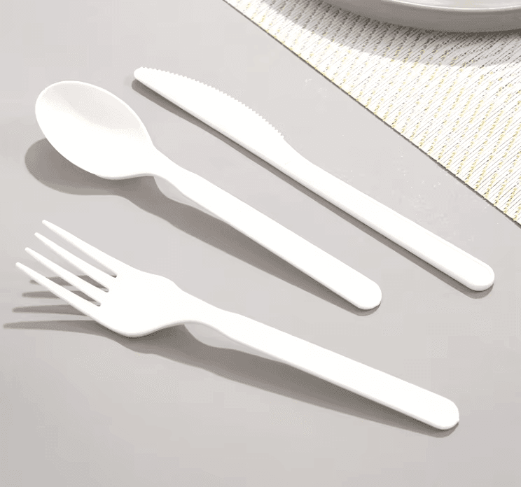 CLENE PACK Compostable CPLA Cutlery Set – 6.5” Spoon, Fork, Knife with Napkin, Eco-Friendly & Heat-Resistant, Individually Wrapped, 500 Pack - Image 7