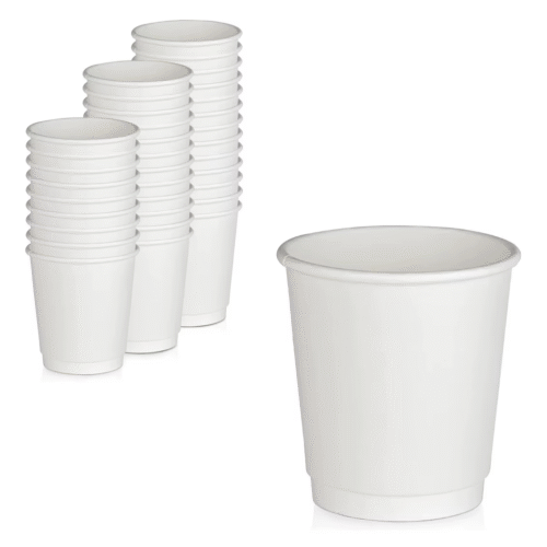 CLENE PACK Paper Coffee Cups – 12oz White, Heat-Resistant, Leak-Proof Double-Layer Hot Cups, 500 Pack