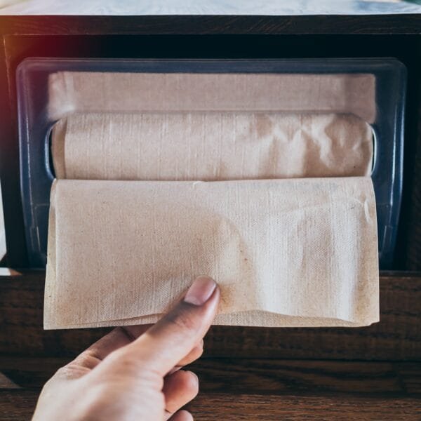 Alternative view of CLENE PACK Brown Dispenser Napkins – Recycled, Eco-Friendly,  8.3" × 6.3", 1-Ply Folded Napkins for Dispensers, 6000 Pack