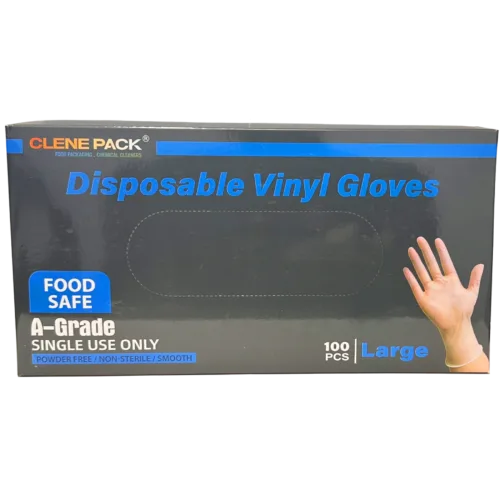 CLENE PACK Clear Vinyl Gloves – Large, Disposable, Latex-Free, Powder-Free, Food-Safe, 1000 Pack